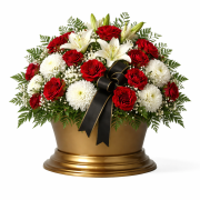 Elegancki bukiet w złotej wazonie.png